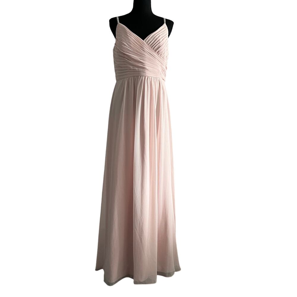 Jenny Packham Dress Size 12 Lux Chiffon Beaded Strap Blush JP1022